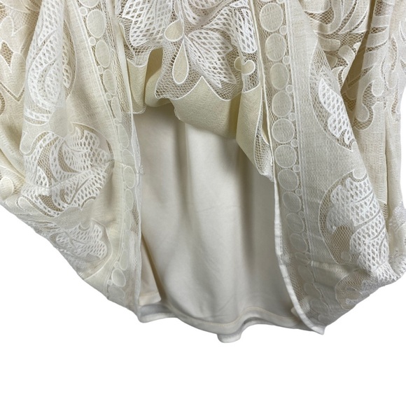 Old Navy Ivory 2-Layer Lace Mesh Keyhole Back Side Zip Dress Women's Medium NEW - Picture 8 of 14